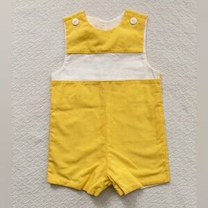 Tricia Yellow and White Gingham Jon-Jon with Snap Button Closure